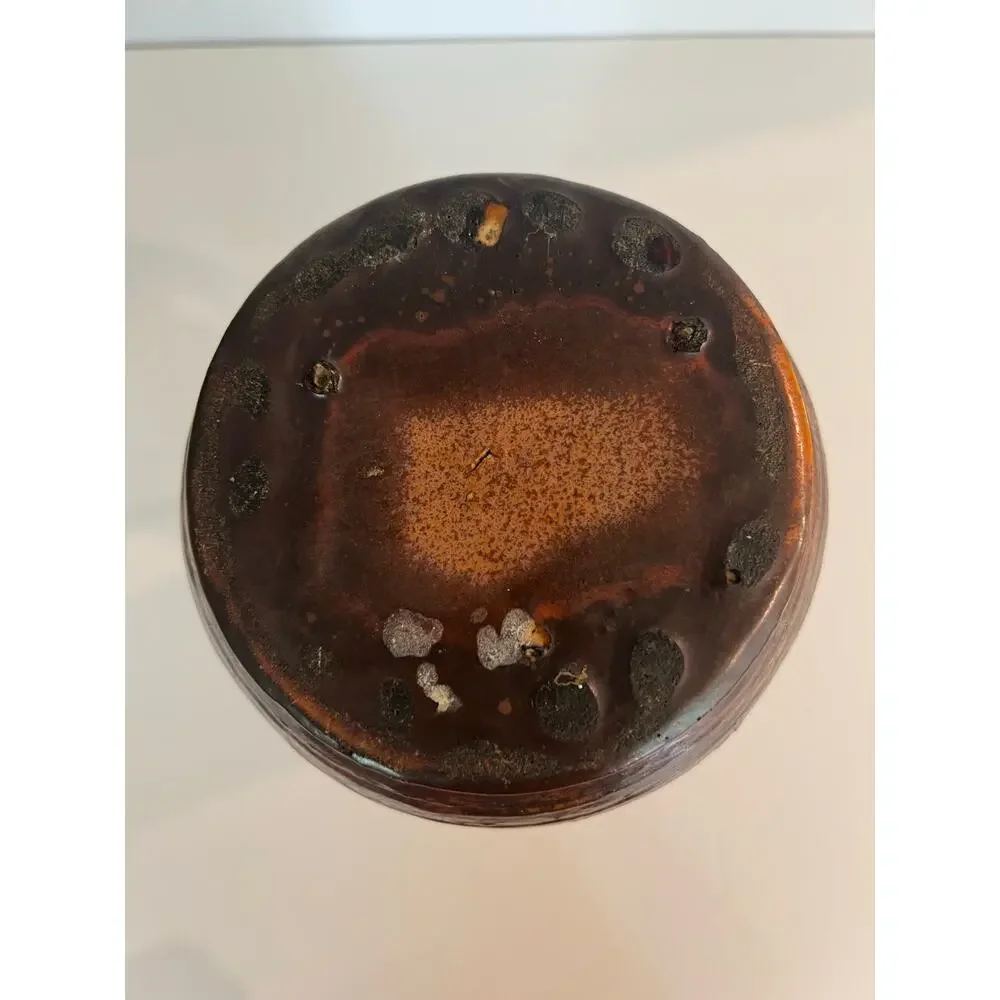 Vintage Mid-century Rare Salt Glaze Pitcher Double Handle Unique JL